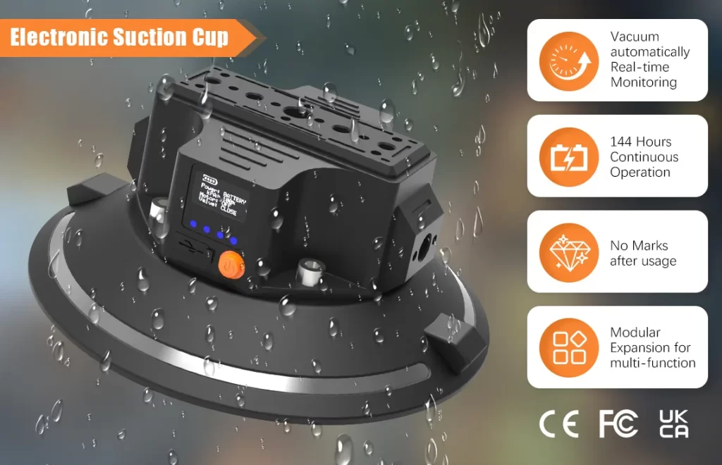 6 inch Intelligent Electronic Vacuum Mount for Curved Surfaces | Custom OEM